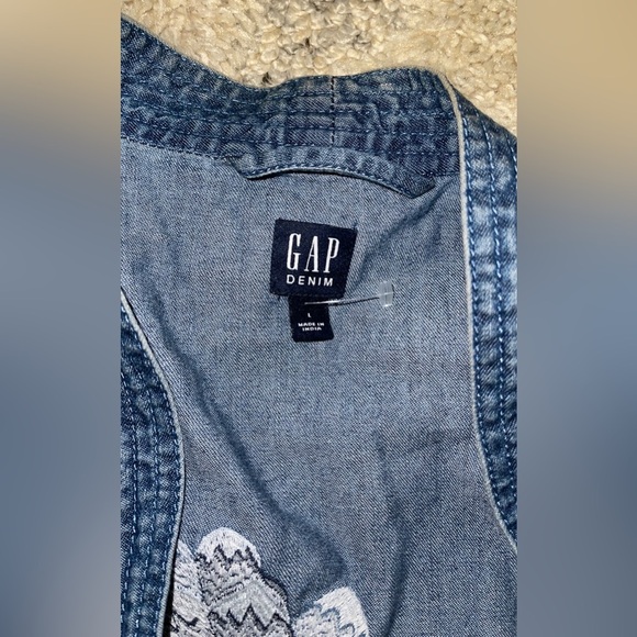 Gap Floral Embroidered Denim  open Kimono - Picture 8 of 11